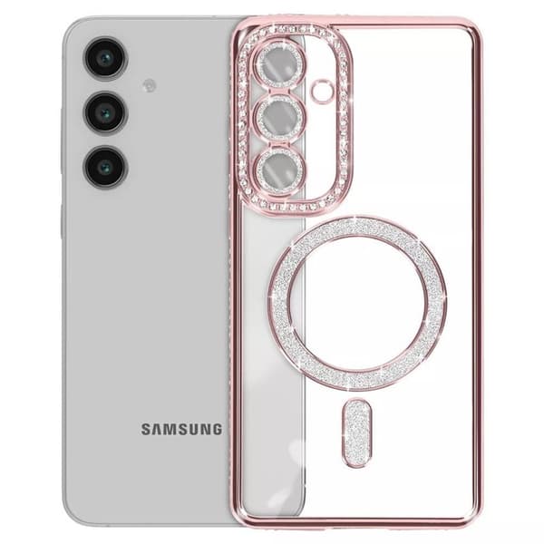 Diamond bling MagSafe skal Samsung Galaxy S25 - Pink