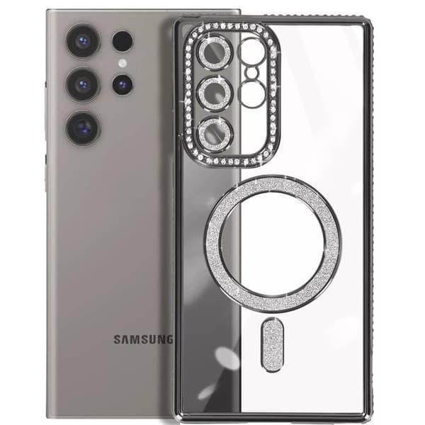Diamond bling MagSafe skal Samsung Galaxy S25 Ultra - Svart
