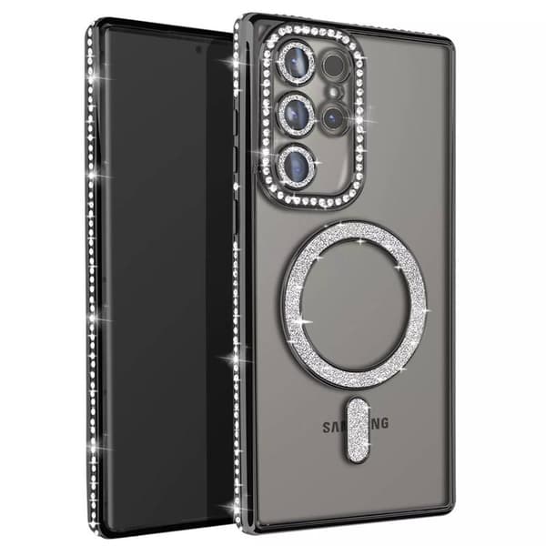 Diamond bling MagSafe skal Samsung Galaxy S25 Ultra - Svart