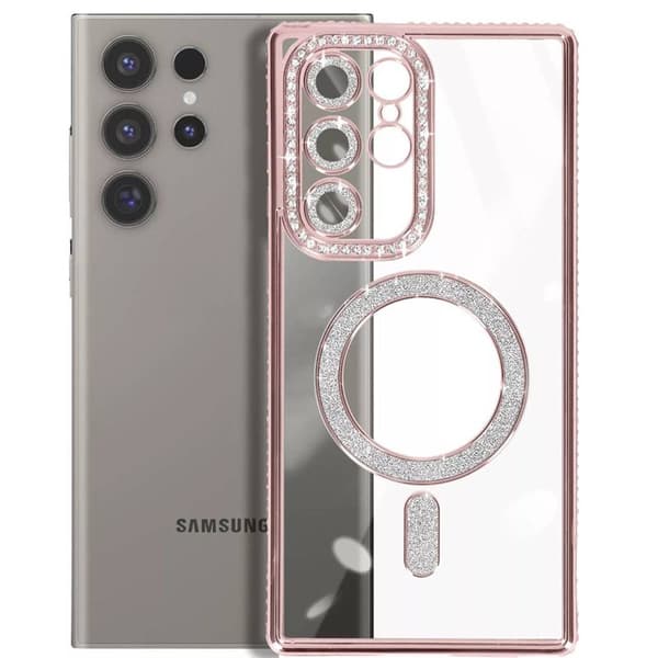 Diamond bling MagSafe skal Samsung Galaxy S25 Ultra - Pink