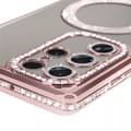 Miniatyrbild 2 av 4: Diamond bling MagSafe skal Samsung Galaxy S25 Ultra - Pink