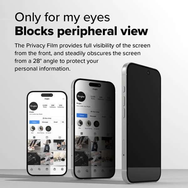 Coque för iPhone 16 Pro (set av 2) - Härdat Glas Ringke Easy Slide - Integritet