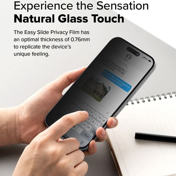 Coque för iPhone 16 Pro (set av 2) - Härdat Glas Ringke Easy Slide - Integritet