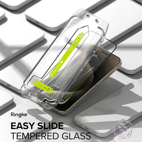 Coque för iPhone 16 Pro Max (2-pack) - Härdat Glas Ringke Easy Slide - Genomskinlig