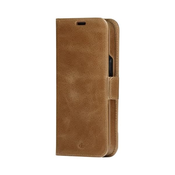 iPhone 14 Plus Lynge Etui i Läder DBRAMANTE1928 - Brun - 2 i 1 - Kortficka