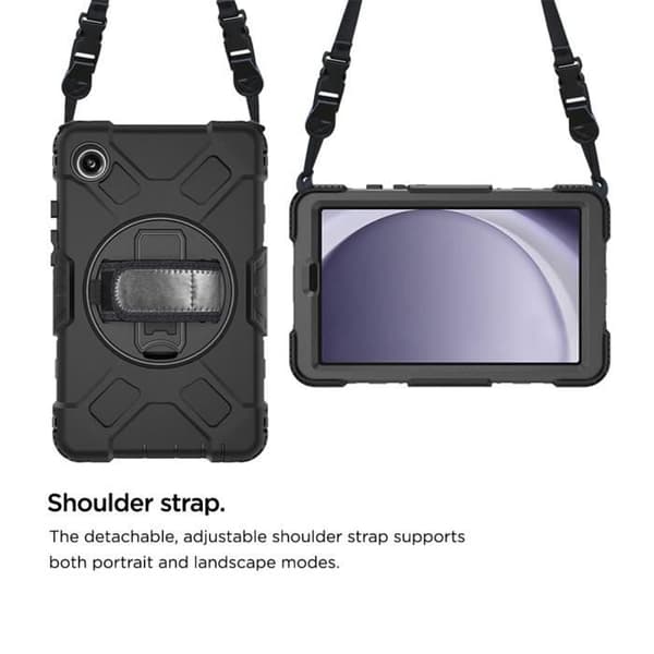 Fodral till Galaxy Tab A9 - EIGER - Fullständigt skydd - 360° roterande handtag