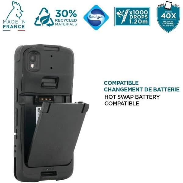 Coque - MOBILIS - Zebra TC22 TC27 - Militärskydd - Antimikrobiell - Stötsäkerhet
