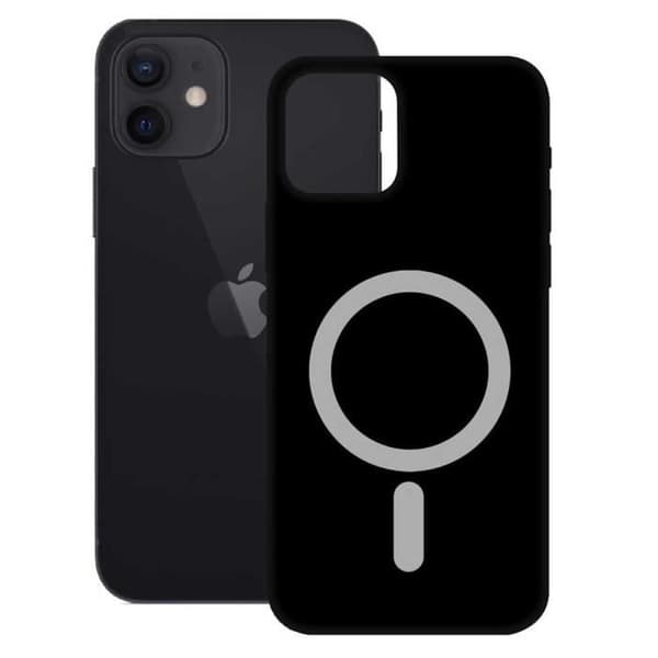 Coque IPHONE 12 MINI - Ksix - Svart - Silikon - Semi-styv - Kompatibel med MagCharge