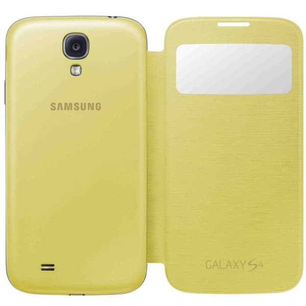 Etui med lock - SAMSUNG - Galaxy S4 I9500 - Gul - Semi-rigid - Direkt åtkomst till funktioner