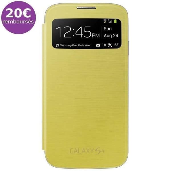 Etui med lock - SAMSUNG - Galaxy S4 I9500 - Gul - Semi-rigid - Direkt åtkomst till funktioner