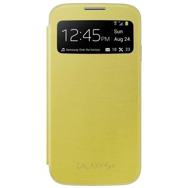 Etui med lock - SAMSUNG - Galaxy S4 I9500 - Gul - Semi-rigid - Direkt åtkomst till funktioner