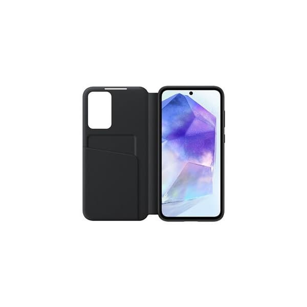 Etui - Samsung - Galaxy A55 5G - Svart - Inbyggt kortfack - Pekskontroll - Tunn och hållbar