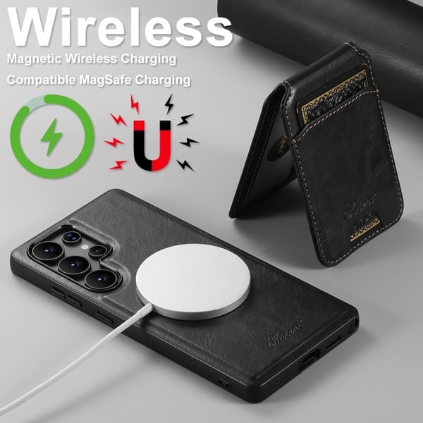 Suteni™ 2in1 Magsafe Skal med Korthållare Samsung S25 Ultra - Svart
