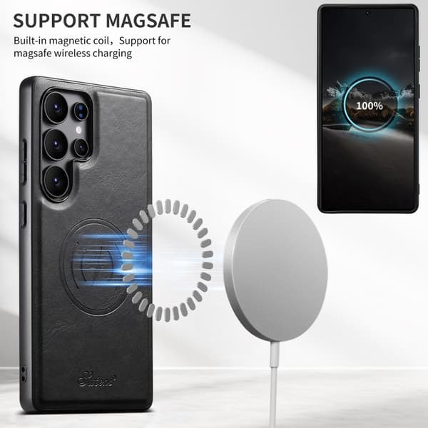 Suteni™ 2in1 Magsafe Skal med Korthållare Samsung S25 Ultra - Svart