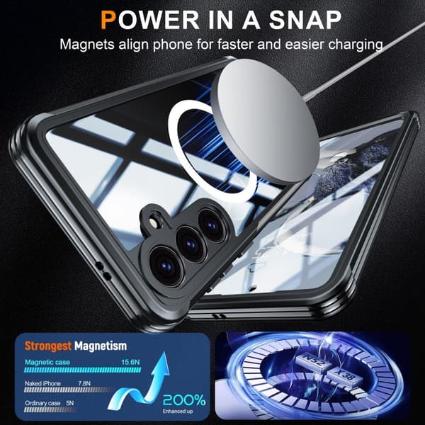 Samsung S25 Plus Heltäckande Magsafe Premium 3D Skal 3in1 ThreeSixty