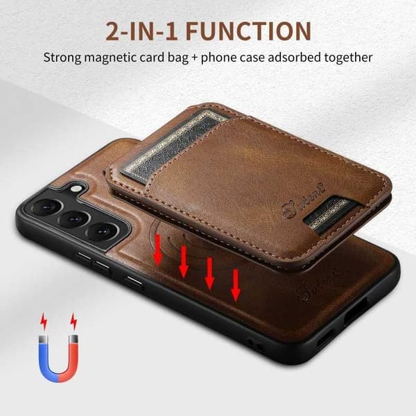 Suteni™ 2in1 Magsafe Skal med Korthållare Samsung S25 Plus - Mörkbrun