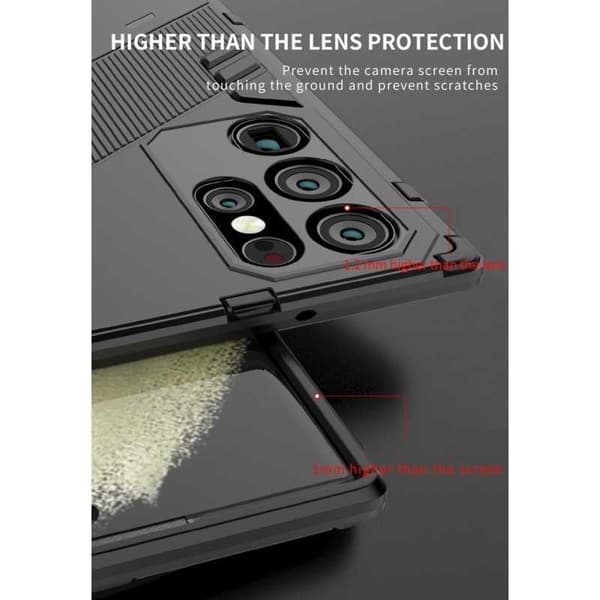 Samsung S25 Ultra Stöttåligt Skal med Kickstand ThinArmor V2 - Svart