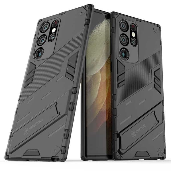 Samsung S25 Ultra Stöttåligt Skal med Kickstand ThinArmor V2 - Svart