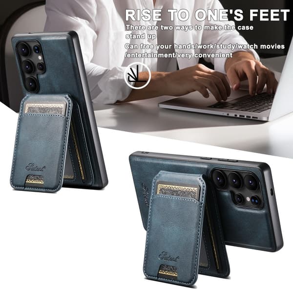 Suteni™ 2in1 Magsafe Skal med Korthållare Samsung S25 Ultra - Blå