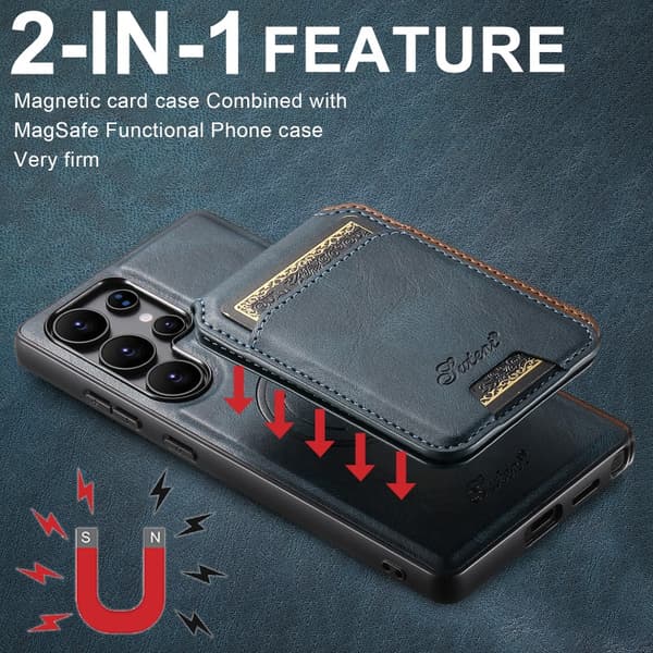 Suteni™ 2in1 Magsafe Skal med Korthållare Samsung S25 Ultra - Blå