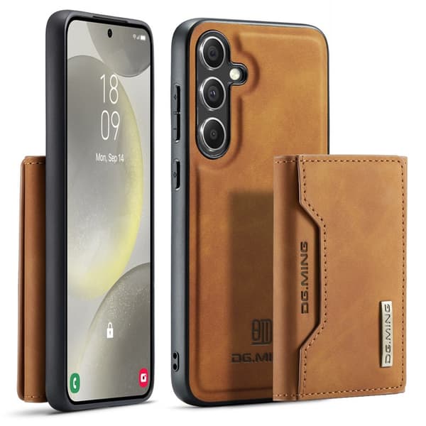 8-FACK Samsung S25 Plus Stöttåligt Skal med Magnetisk Korthållare DG.MING Detach - Khaki