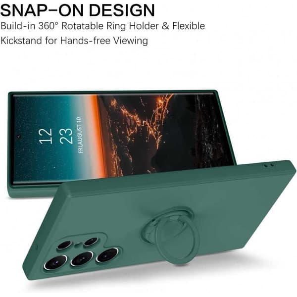 Samsung S25 Ultra Stöttåligt Skal med Ringhållare CamShield - Grön