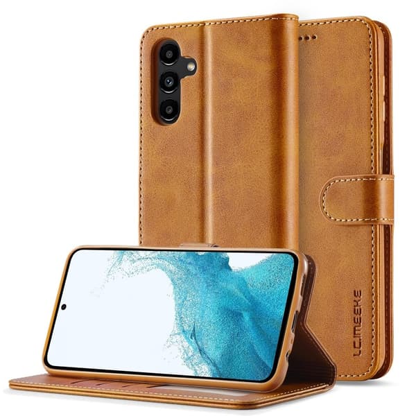 LC.IMEEKE Plånboksfodral Samsung S25 Plus - Ljusbrun
