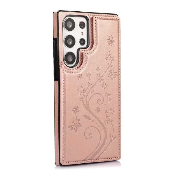Samsung S25 Ultra Stöttåligt Skal Korthållare 3-FACK Flippr V2 - Roseguld