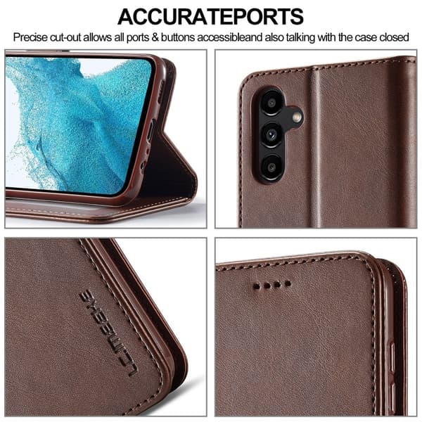 LC.IMEEKE Plånboksfodral Samsung S25 - Mörkbrun