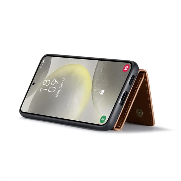 8-FACK Samsung S25 Stöttåligt Skal med Magnetisk Korthållare DG.MING Detach - Khaki