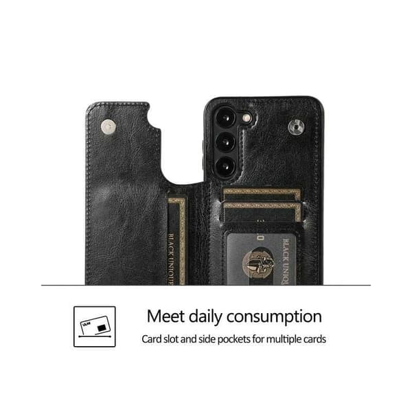 Samsung S25 Stöttåligt Skal Korthållare 3-FACK Flippr - Svart