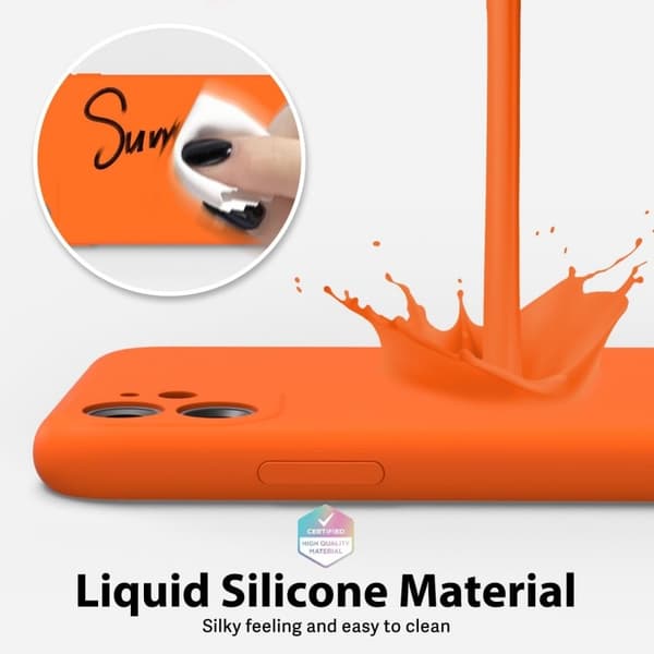 iPhone 11 Gummibelagd Skal Kameraskydd Liquid - Orange