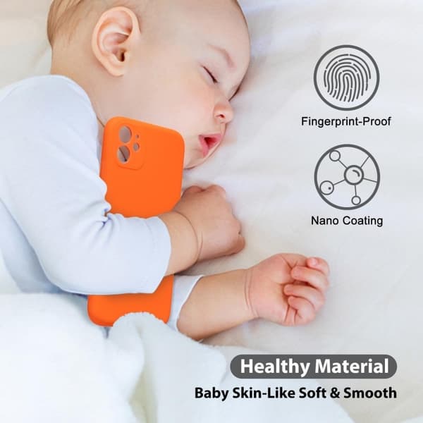 iPhone 11 Gummibelagd Skal Kameraskydd Liquid - Orange
