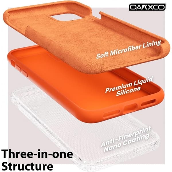 iPhone 11 Gummibelagd Skal Kameraskydd Liquid - Orange