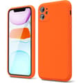 Miniatyrbild 1 av 6: iPhone 11 Gummibelagd Skal Kameraskydd Liquid - Orange