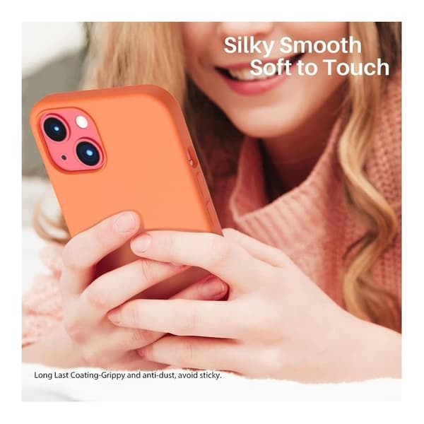 iPhone 13 Gummibelagd Skal Kameraskydd Liquid - Orange