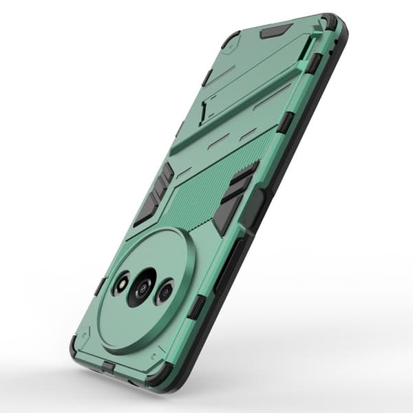 Redmi A3 Stöttåligt Skal med Kickstand ThinArmor V2 - Grön