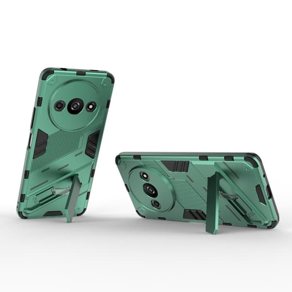 Redmi A3 Stöttåligt Skal med Kickstand ThinArmor V2 - Grön