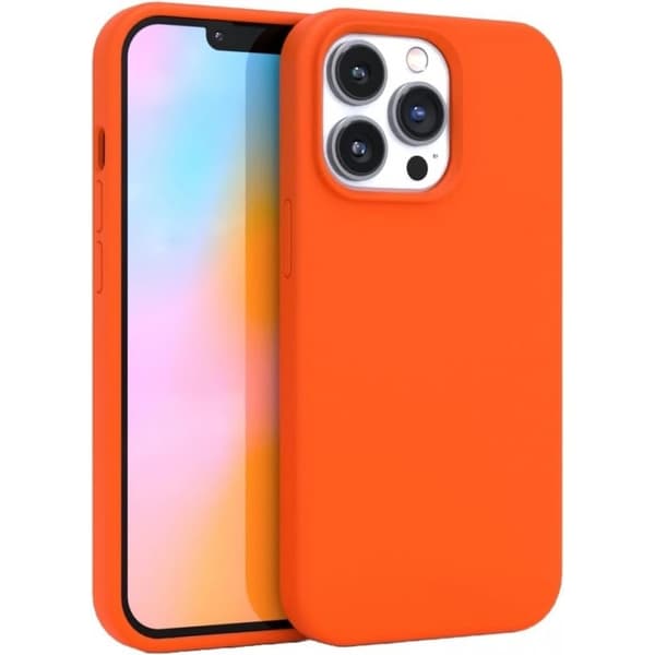 iPhone 15 Pro Max Gummibelagd Skal Kameraskydd Liquid - Orange