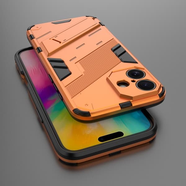 iPhone 16 Stöttåligt Skal med Kickstand ThinArmor V2 - Orange