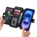 Miniatyrbilde 5 av 6: INF iPhone 15 Pro lommebokdeksel med ring og stativ, magnetisk flip-skinnveske