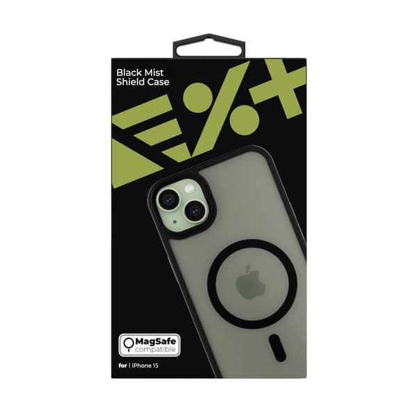 NEXT ONE Mist Shield MagSafe iPhone 15 -kotelo, musta