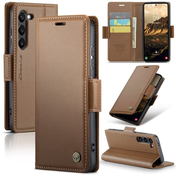 CASEME Samsung Galaxy S25 Plånboksfodral - Brun