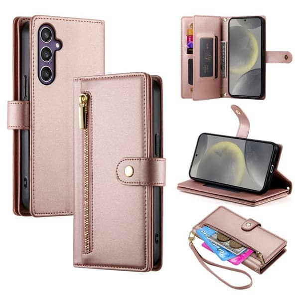 Samsung Galaxy S25 Plånboksfodral med Rem - Rosa