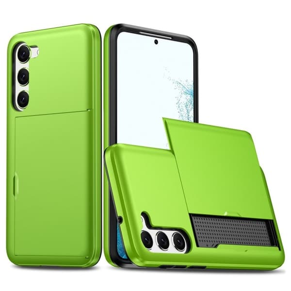 Samsung Galaxy S23 Skal med glidkortshållare - Grön