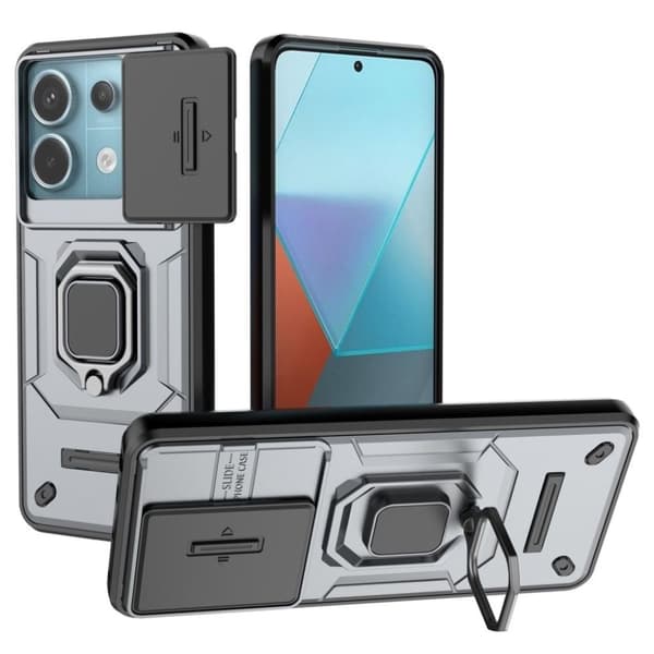Xiaomi Redmi Note 13 Pro 5G etc. Skal med Stativ- Grå