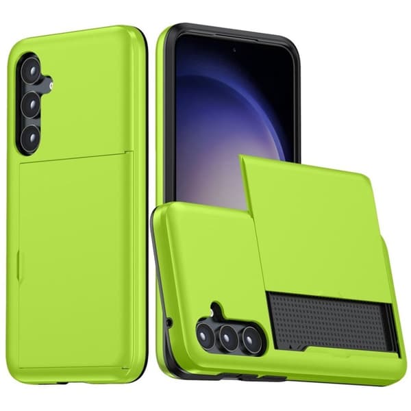 Samsung Galaxy S23 FE Skal med glidkortshållare - Grön