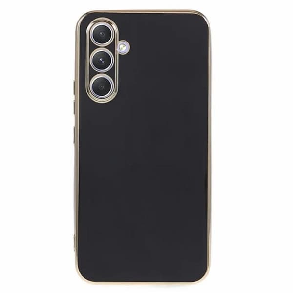 Samsung Galaxy S25 Skal med gulddetaljer - Svart