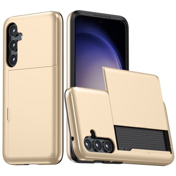 Samsung Galaxy A55 5G Skal med glidkortshållare - Guld