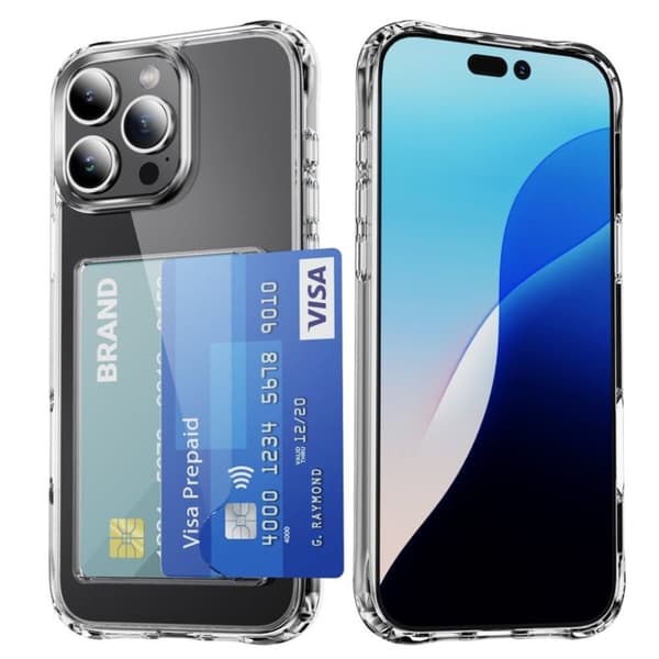 iPhone 16 Pro Skal med Korthållare - Transparent